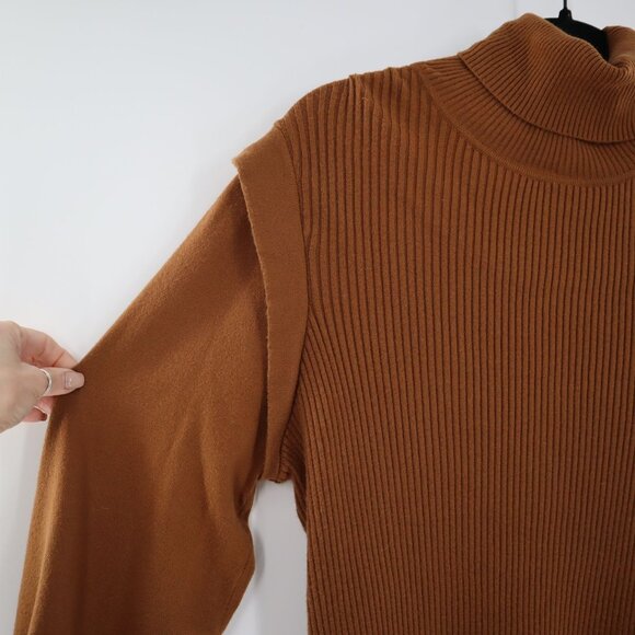 Molly Bracken Melissa Sweater Womens XL Brown Minimalist Preppy Work Modest NWT - Picture 9 of 12